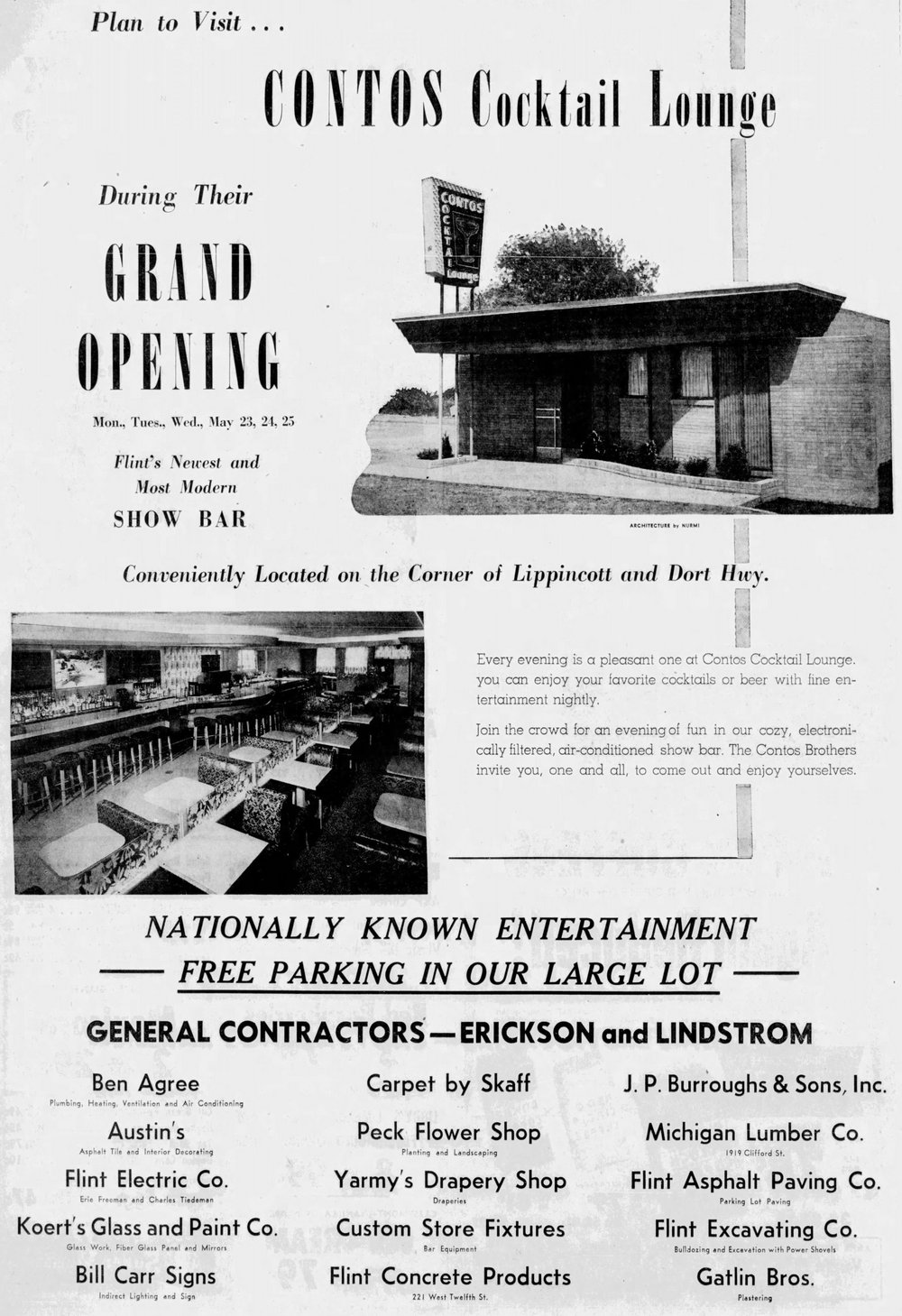 Contos Cocktail Lounge - May 23 1955 Article (newer photo)